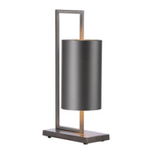 Bushwick Table Lamp In Antique Silver With Bespoke Shade